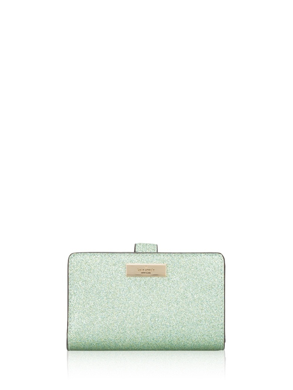 kate spade Kenzie boxed glitter wallet seawater